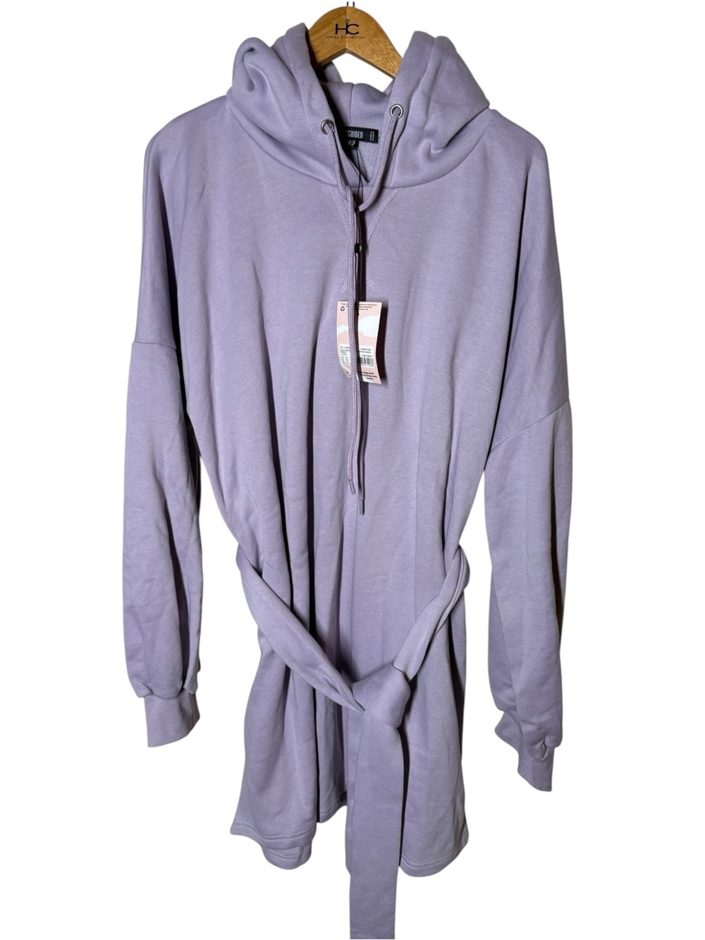 {NWT} Missguided+ Lavender Zip-Up Hooded Sweater Dress 14 Lavender